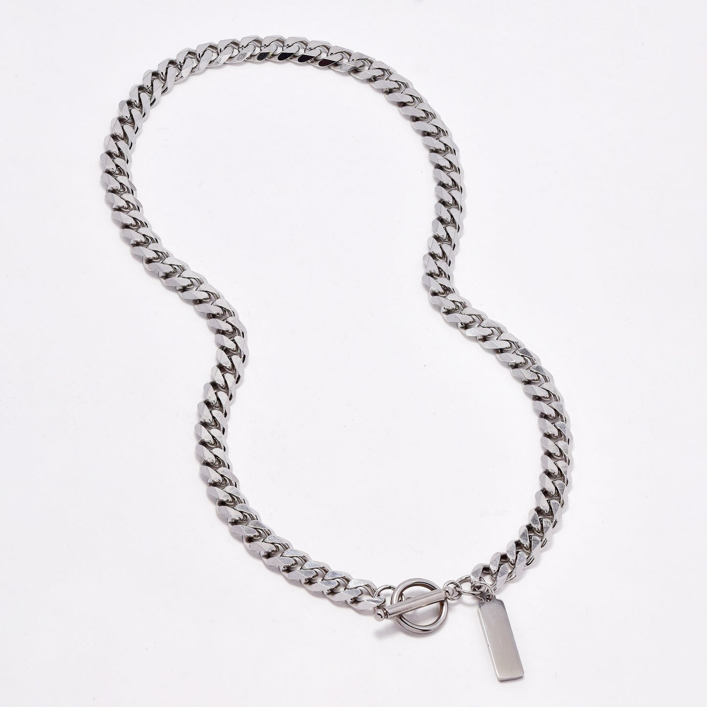 NCSSN045i - Steel 45cm x 8cm t-bar curb chain with tag