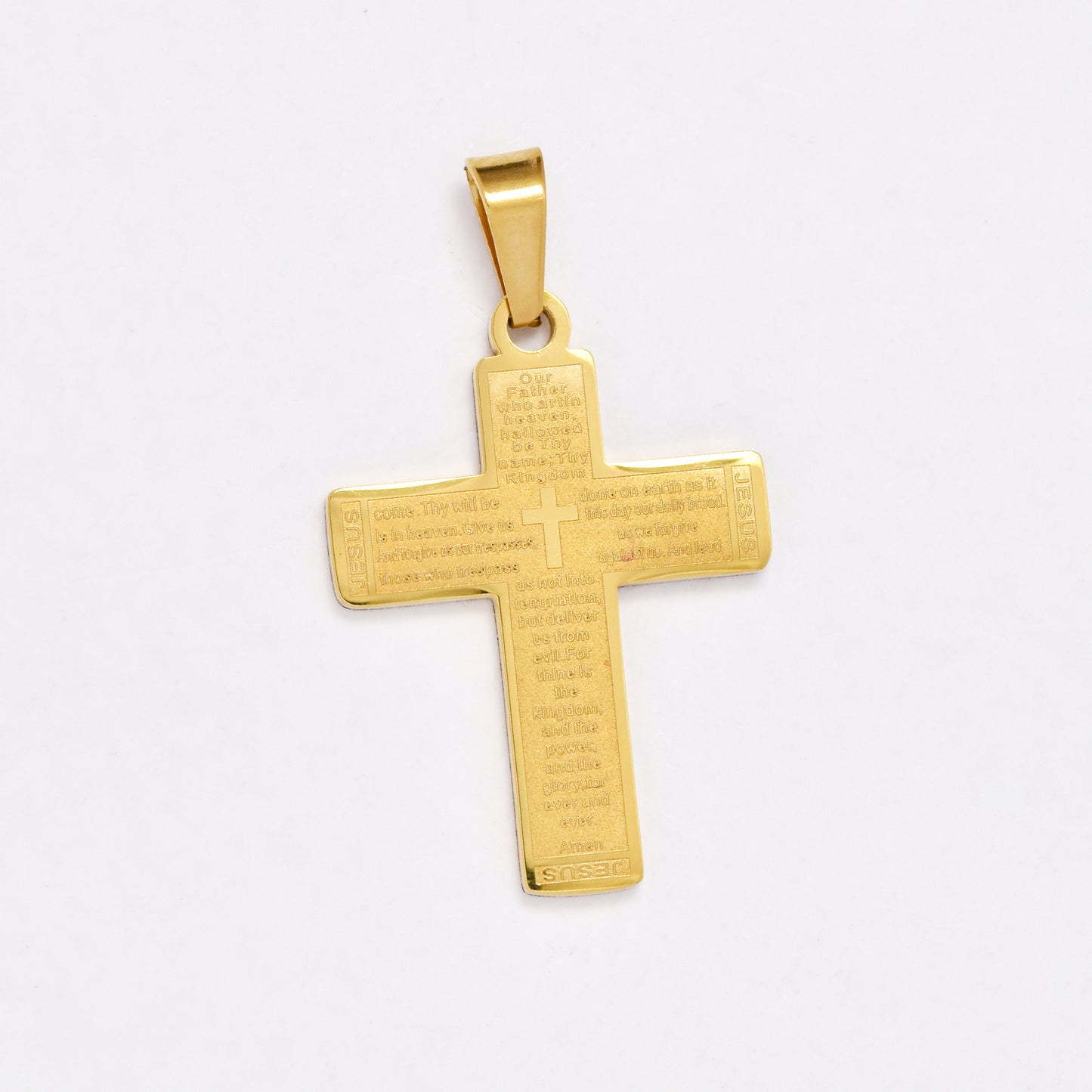 NCSSP067 - Steel 45mm x 18mm cross pendant
