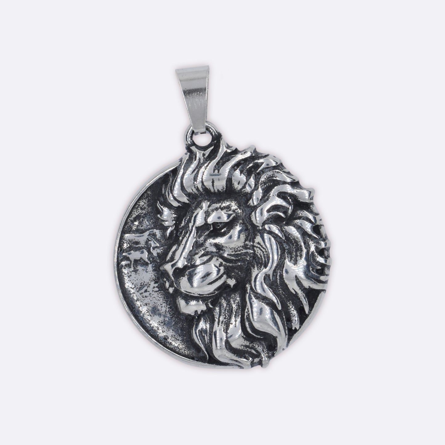 NCSSP068i - Steel lion pendant