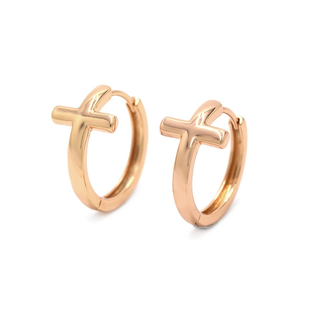 Premium cross detailed huggie earring