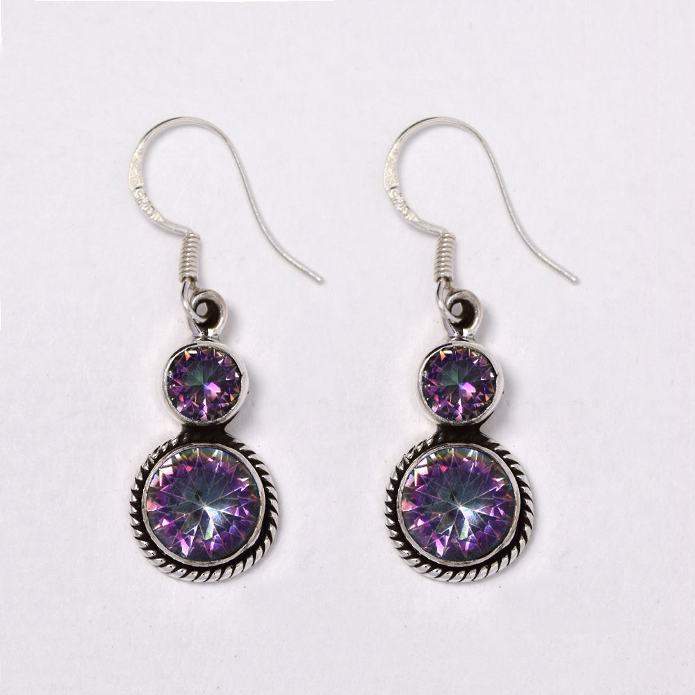 S925GEM-6-D - 925 Silver gemstone 5.5g drop earring