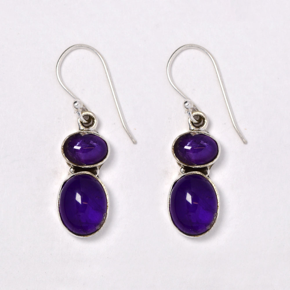 925 Silver gemstone 5.5g drop earring - S925GEM-6-E