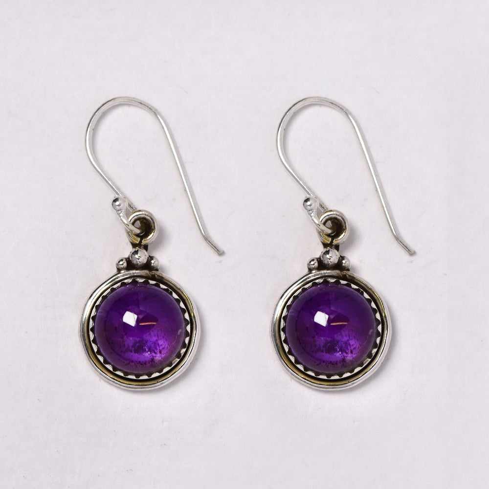 925 Silver gemstone 6g drop earring - S925GEM-7-F
