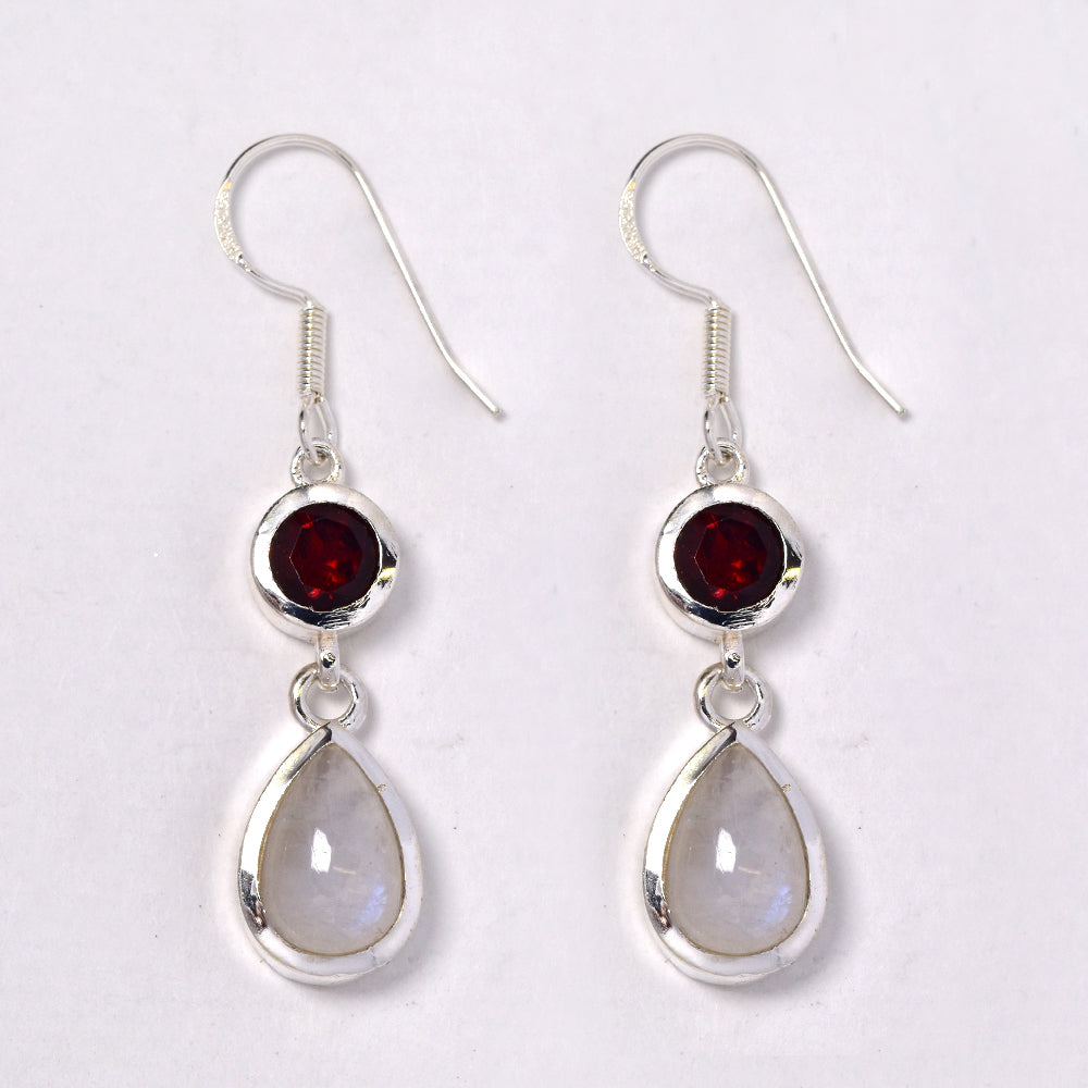 S925GEM-8-D - 925 Silver gemstone 9.2g drop earring