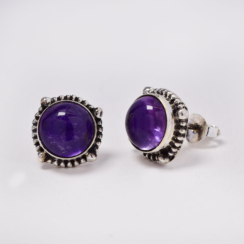 925 Silver gemstone stud earrings - S925GEM-1-C