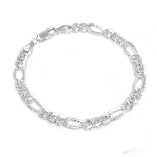 925 Silver figaro bracelet Length: 21cm Width: 6.5mm