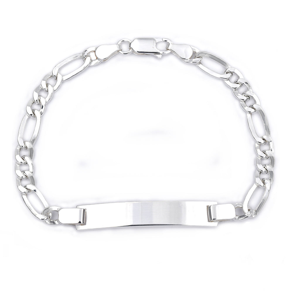 925 Silver figaro ID bracelet Length: 17.5 Width: 5mm