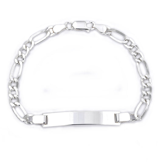 925 Silver figaro ID bracelet Length: 17.5 Width: 5mm