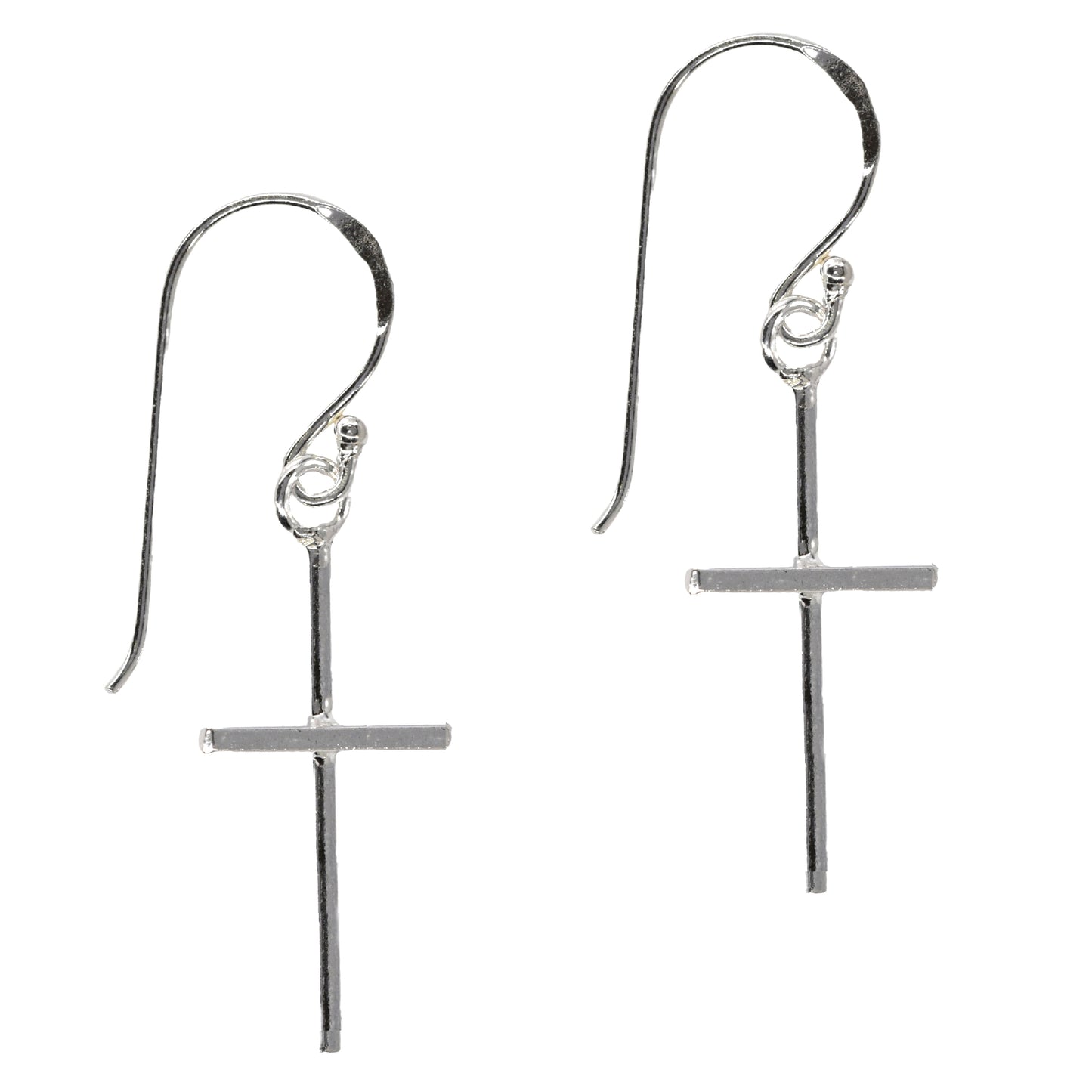 925 Silver cross drop earrngs - SBE004