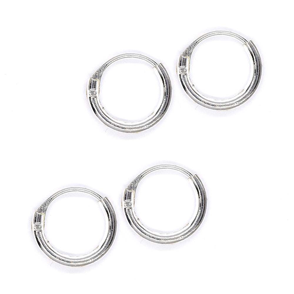 2 pack 925 Silver 9mm x 1.2mm sleeper earring - SBE012A