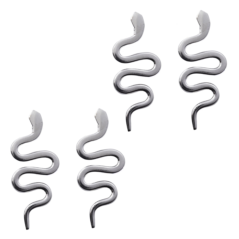 2 Pack 925 silver curly snake stud earring - SBE032