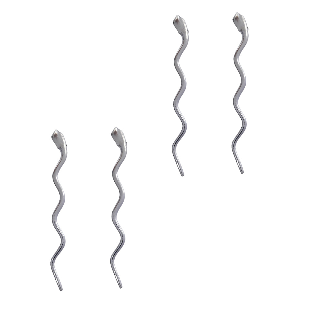 2 pack 925 Silver relaxed snake stud earring - SBE033