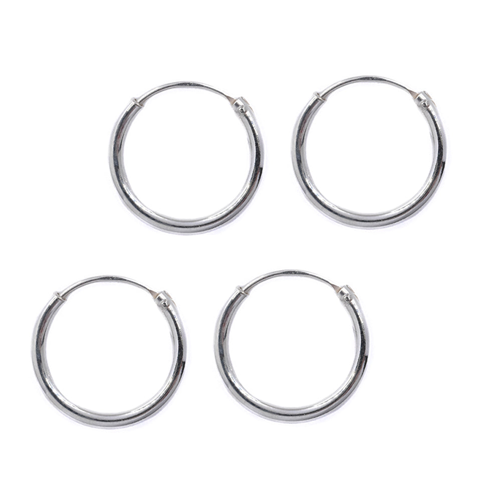 2 Pack 925 Silver 1.2mm x 12mm sleeper earring - SBE048