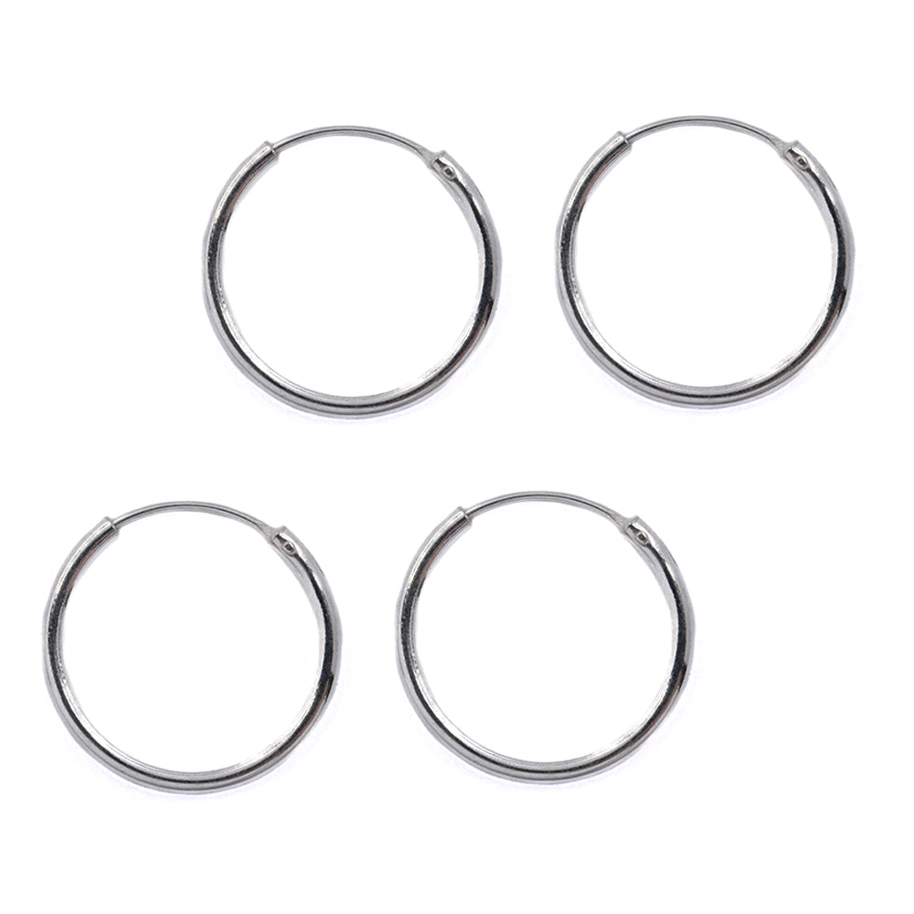 2 Pack 925 Silver 1.2mm x 16mm sleeper earring - SBE059
