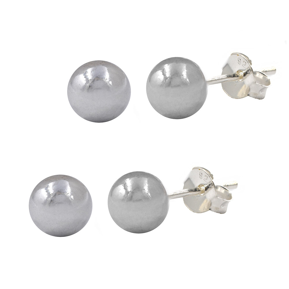 2 Pack 925 Silver 4mm ball stud earring - SBE068