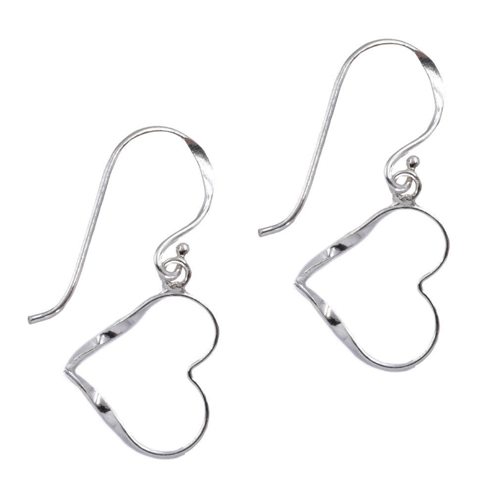 925 Silver heart drop earring - SBE076
