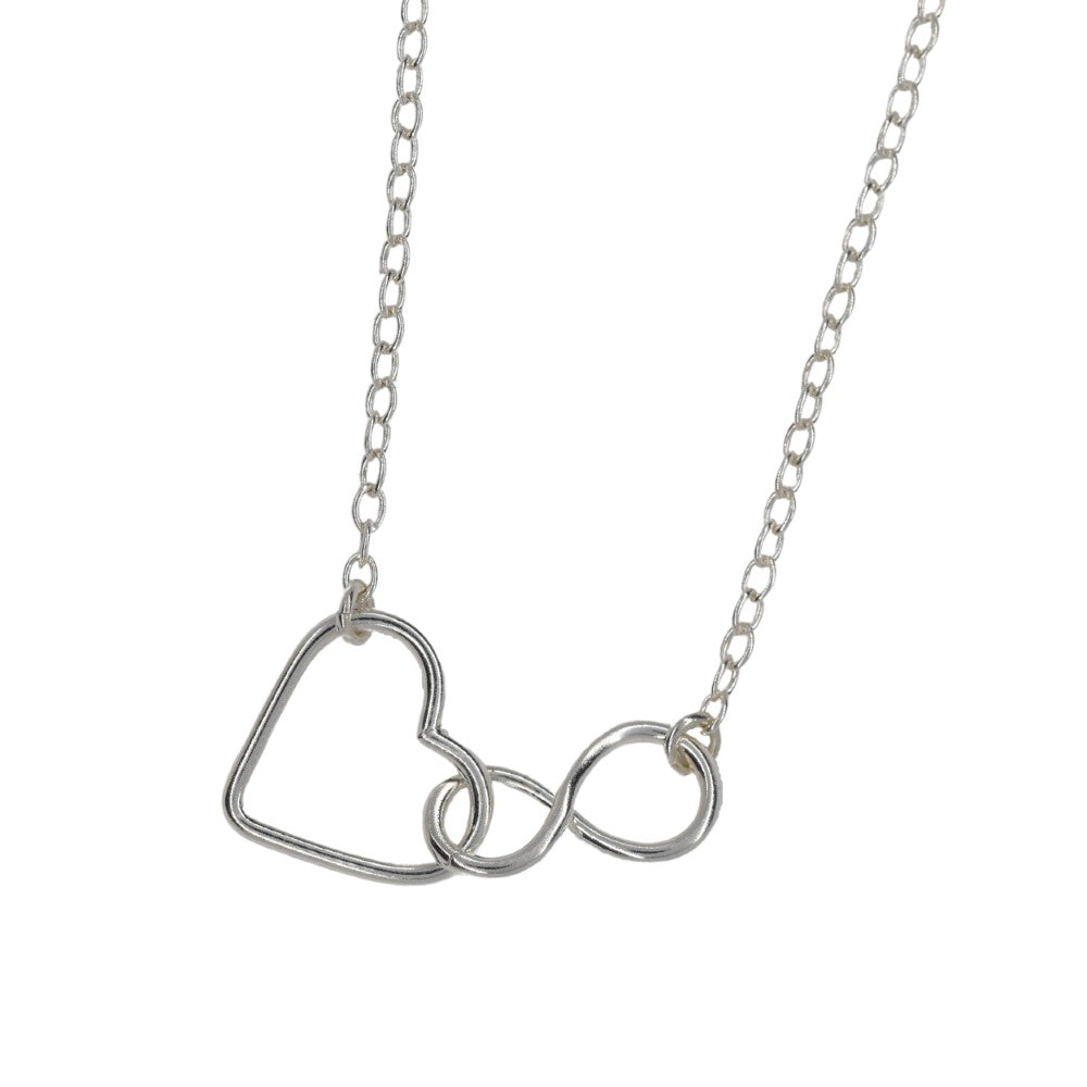 925 Silver infinity heart necklace - SBN078