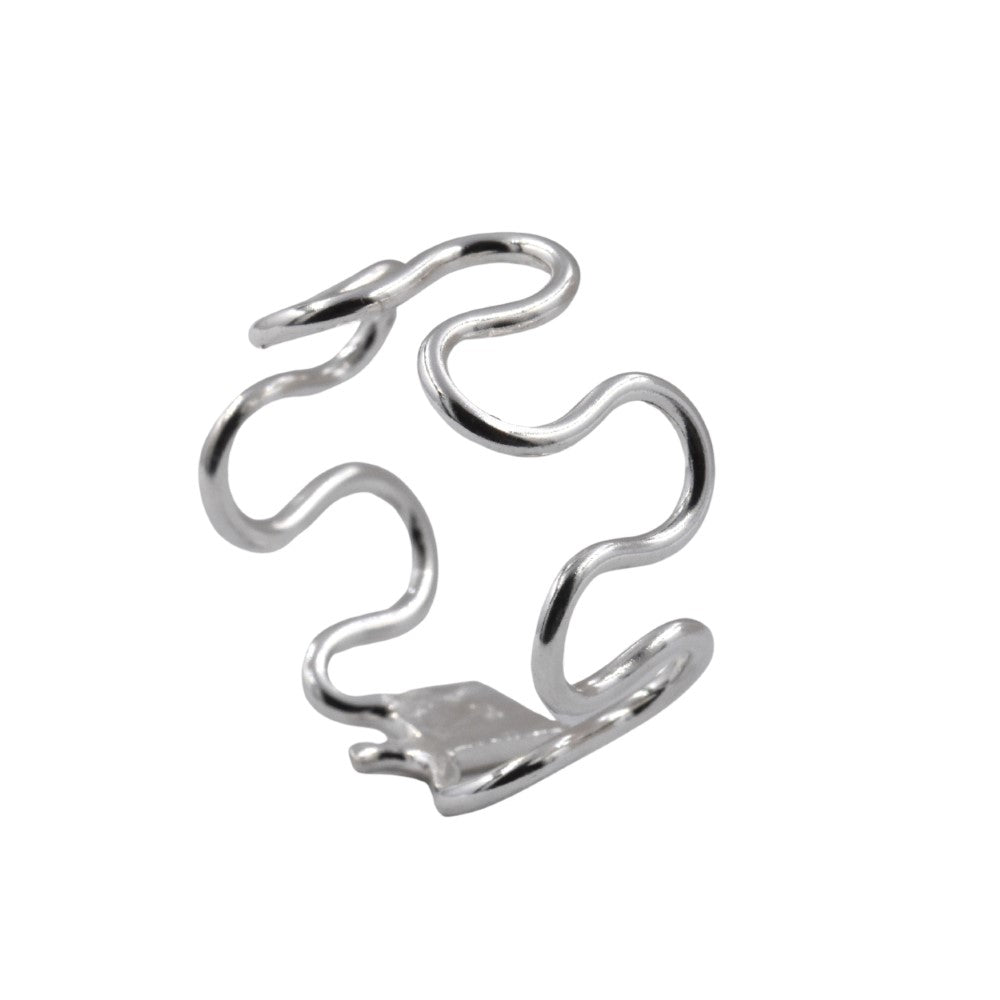 925 Silver full squiggle ring - SBR034