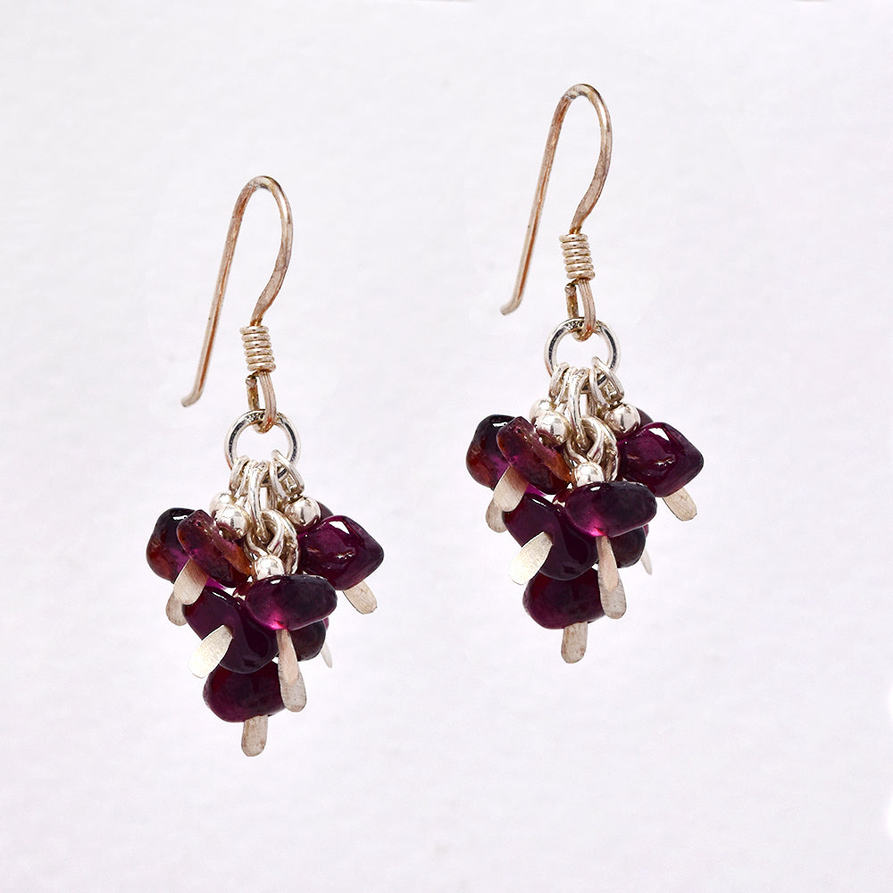 925 Silver beaded drop earrings - SE1001
