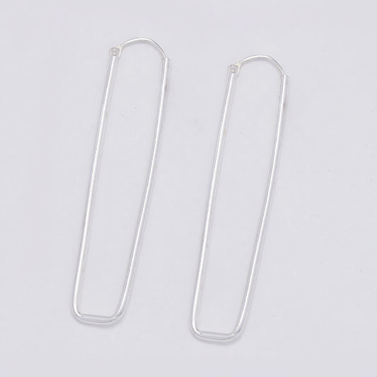 925 Silver rectangle hoop earrings