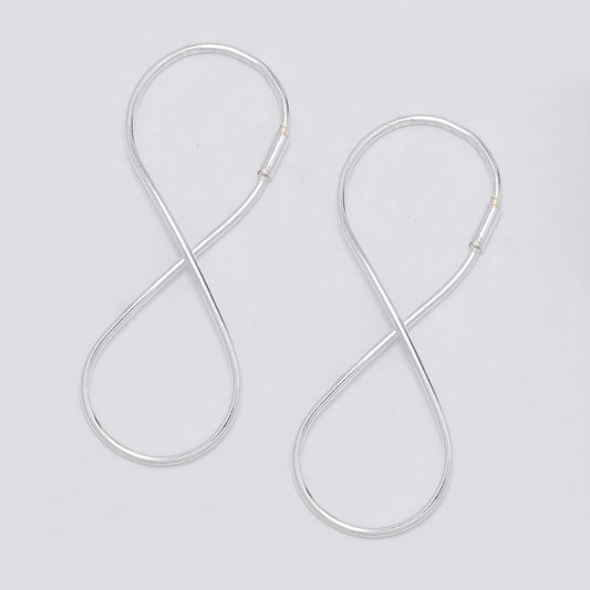 925 Silver infinity hoop earrings