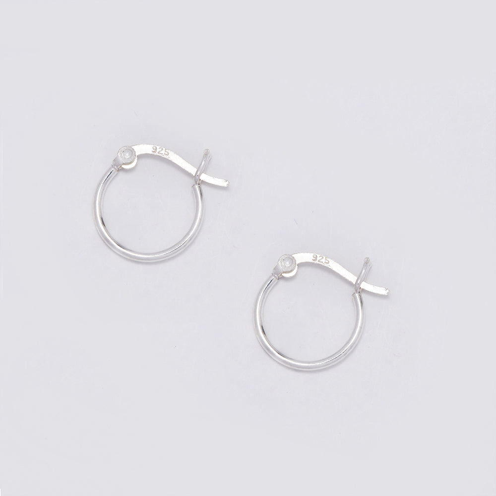 925 Silver 14mm x 1.2mm huggies earrings