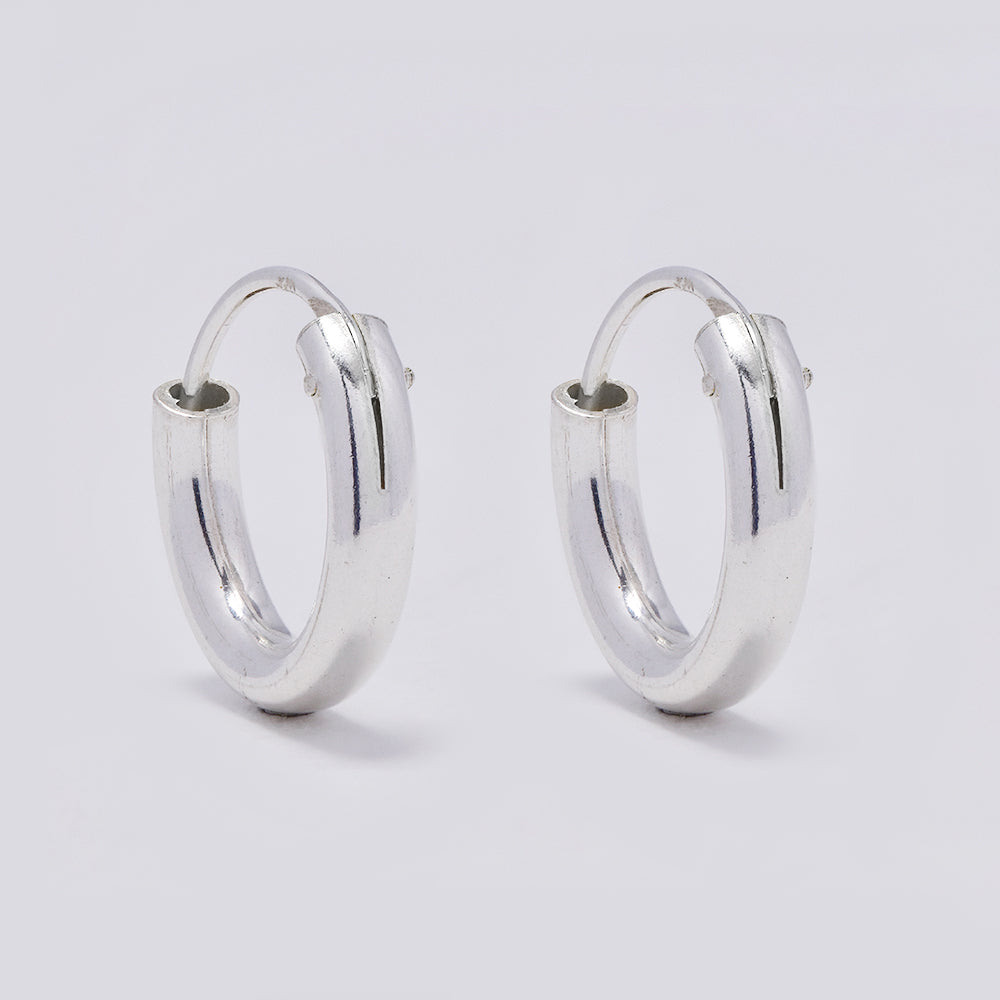 925 Silver 15mm x 2.8mm huggies earrings - SE1076