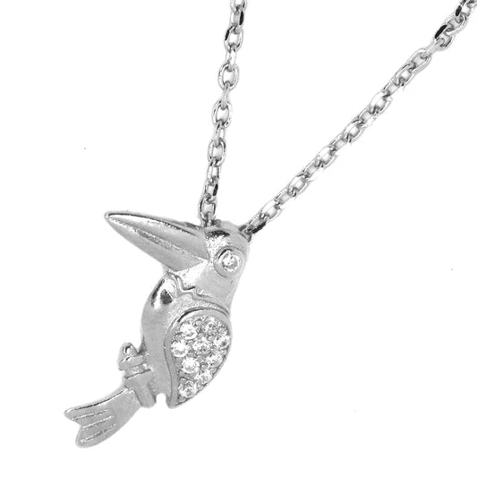 925 Silver bird with cubic zirconia wing necklace