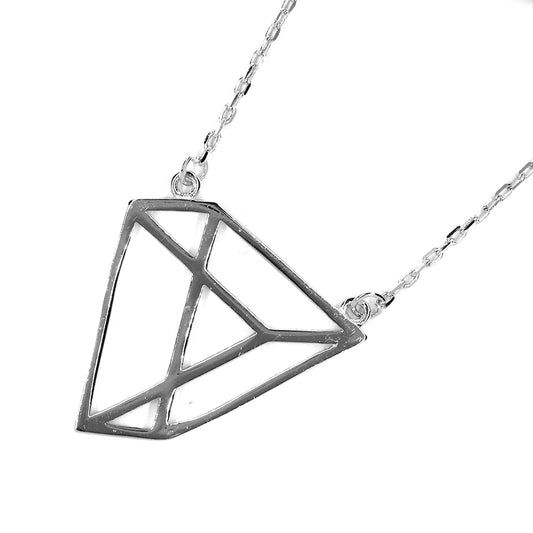 925 Silver 3D triangle necklace
