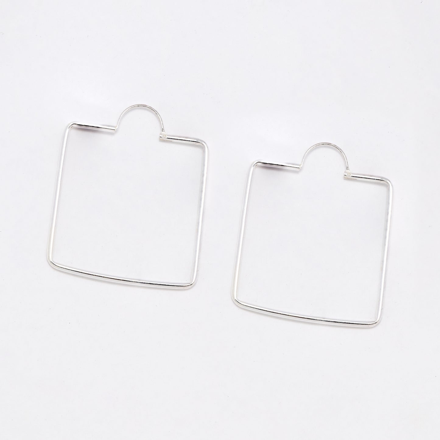 SH001 - 925 Silver 35mm square hoop earrings