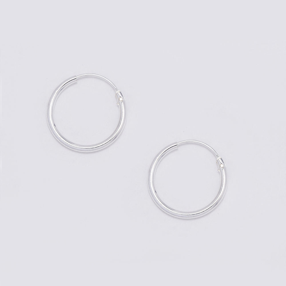925 Silver 17mm x 1.5mm hoop earrings - SHOOP-1.5X17
