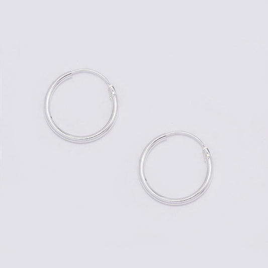 925 Silver 17mm x 1.5mm hoop earrings