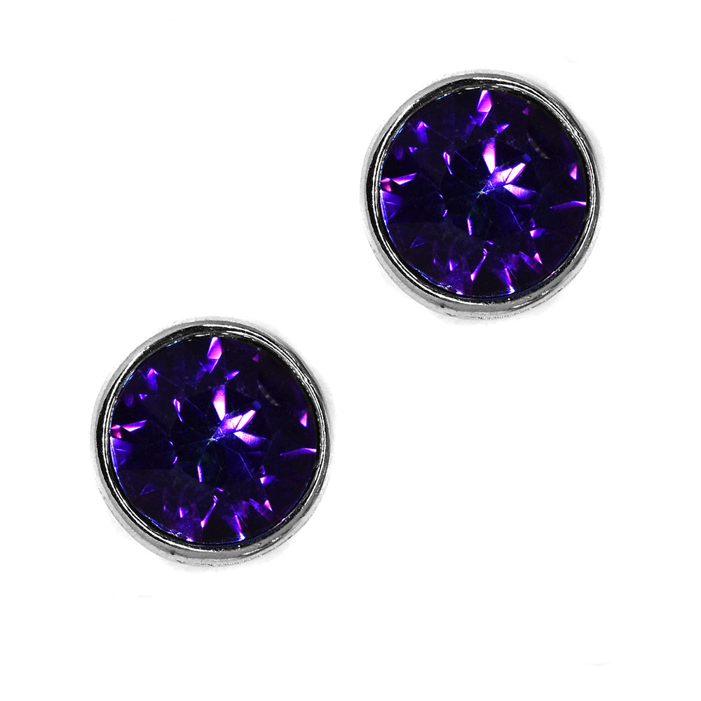 925 Silver colour crystal stud earrings - SME2512