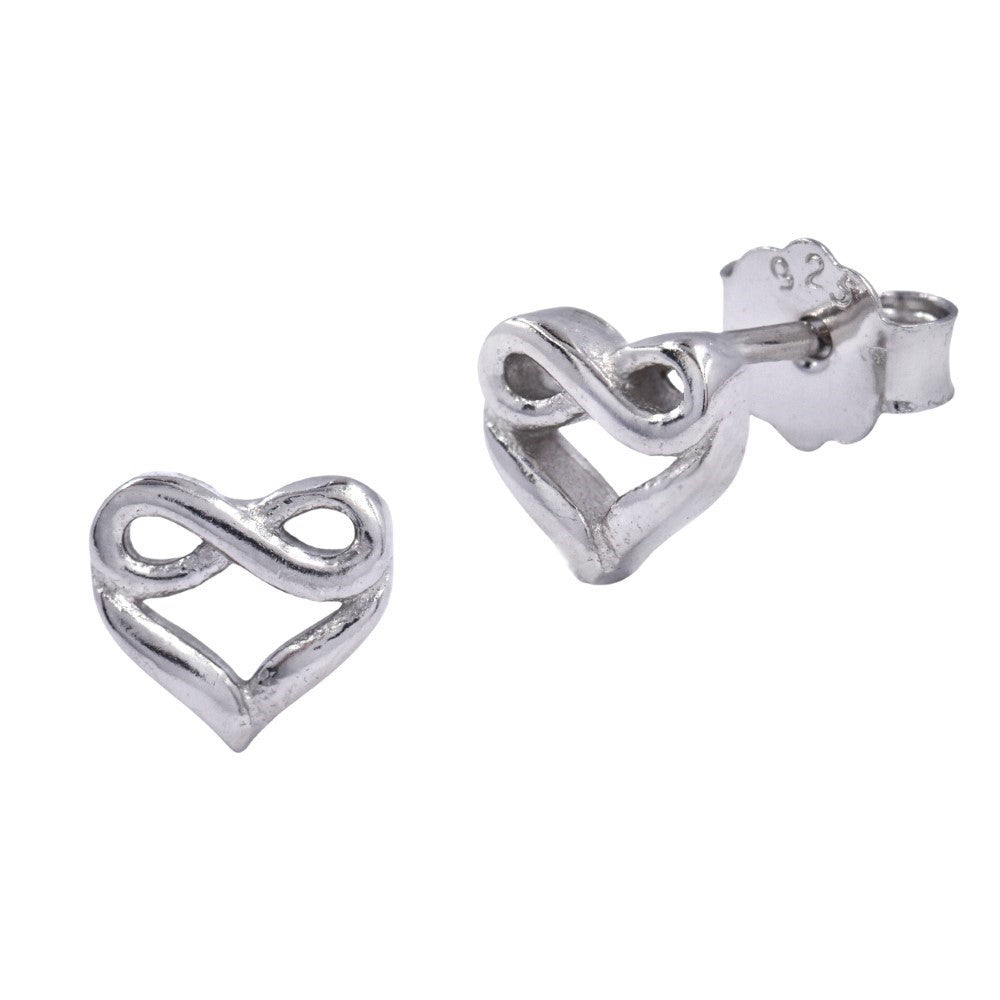 925 Silver infinity heart stud earring - SME2819