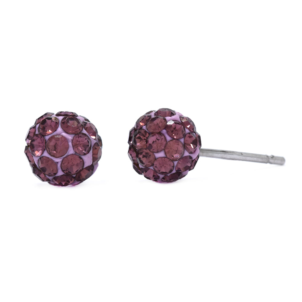 925 Silver 6mm cluster ball cubic zirconia stud earring - SME2899-MC