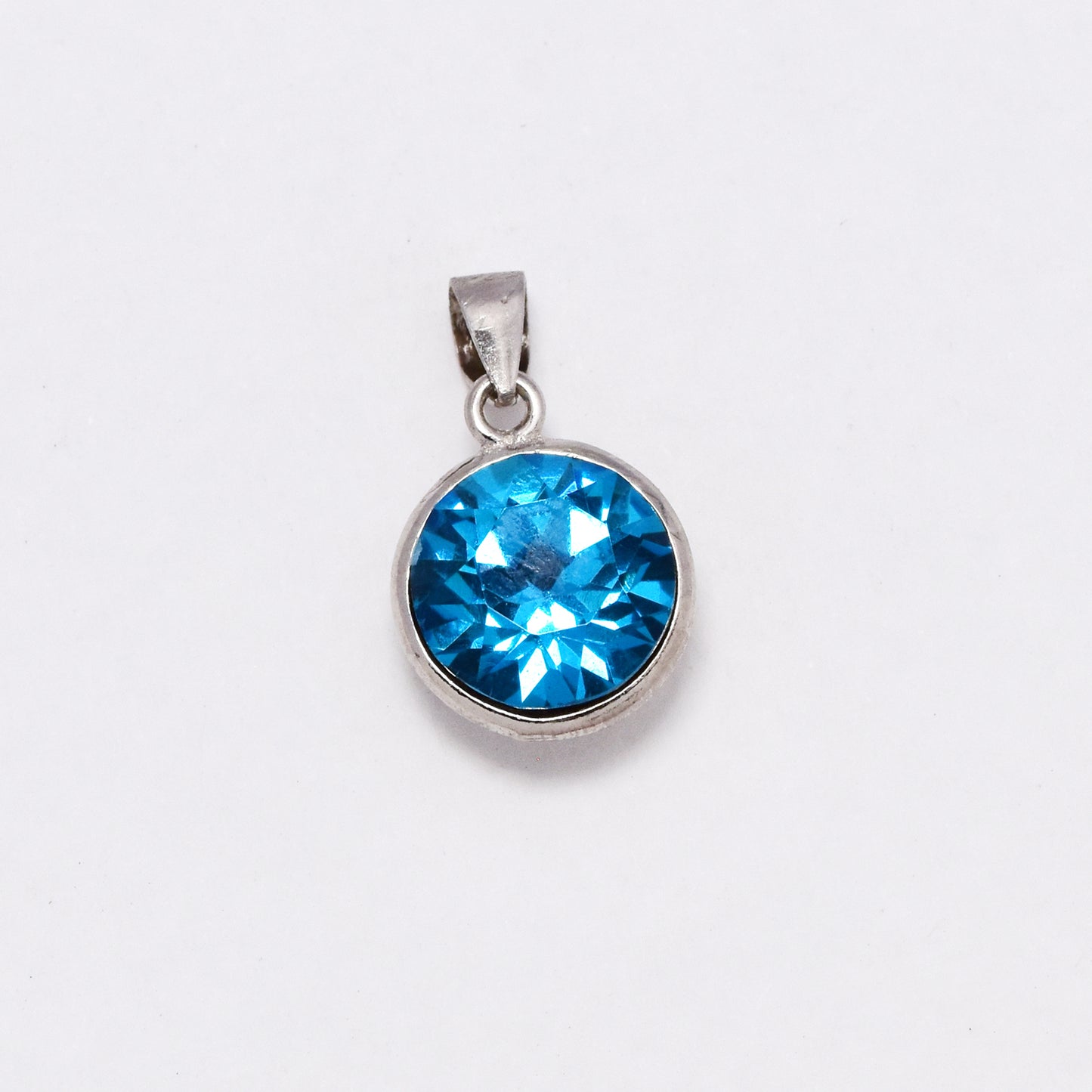 925 silver round cubic zirconia stone pendant - SMP2512