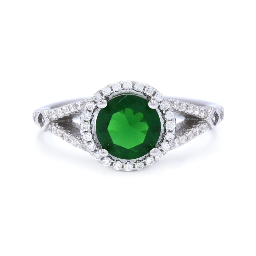 925 Silver halo Cubic zirconia ring - SMR2533