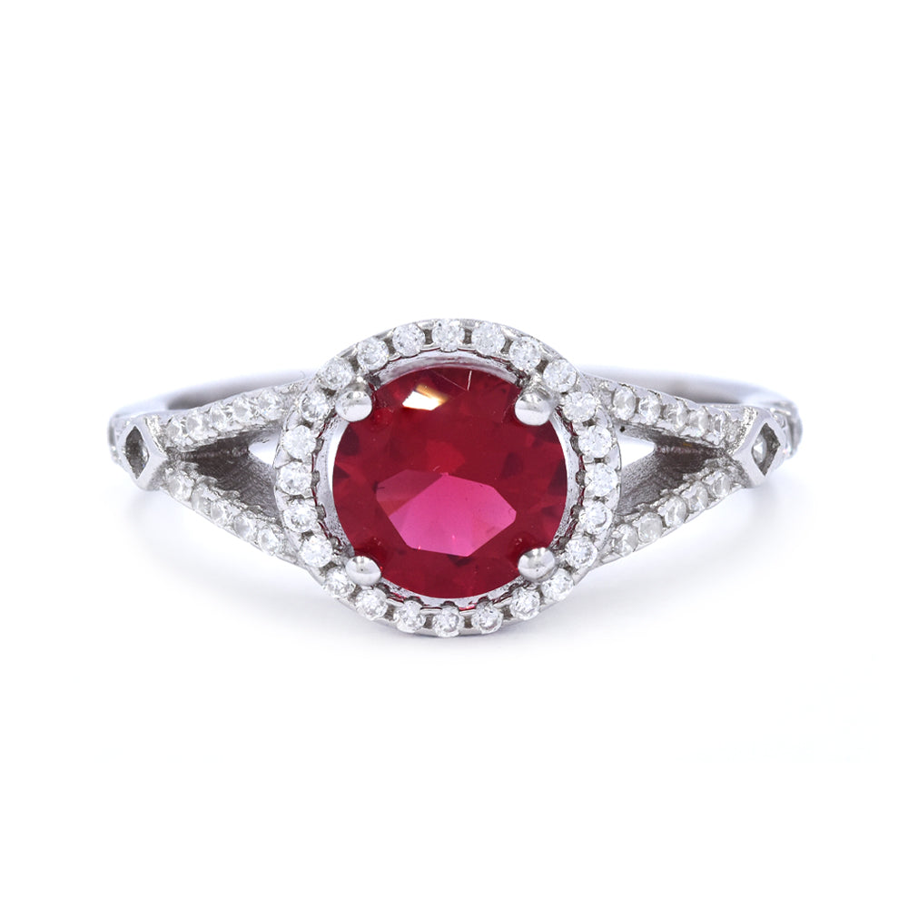 925 Silver halo Cubic zirconia ring - SMR2533