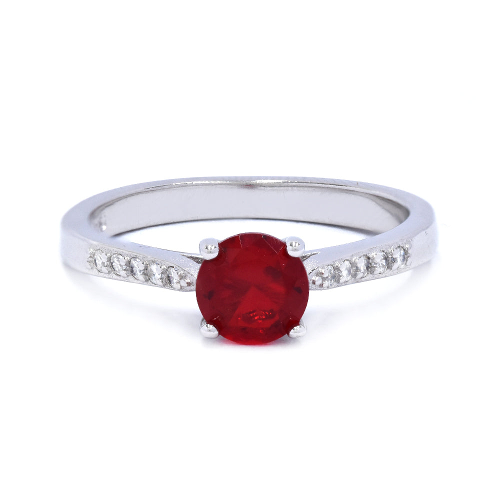 925 Silver round Cubic zirconia 6mm 4claw ring - SMR2926