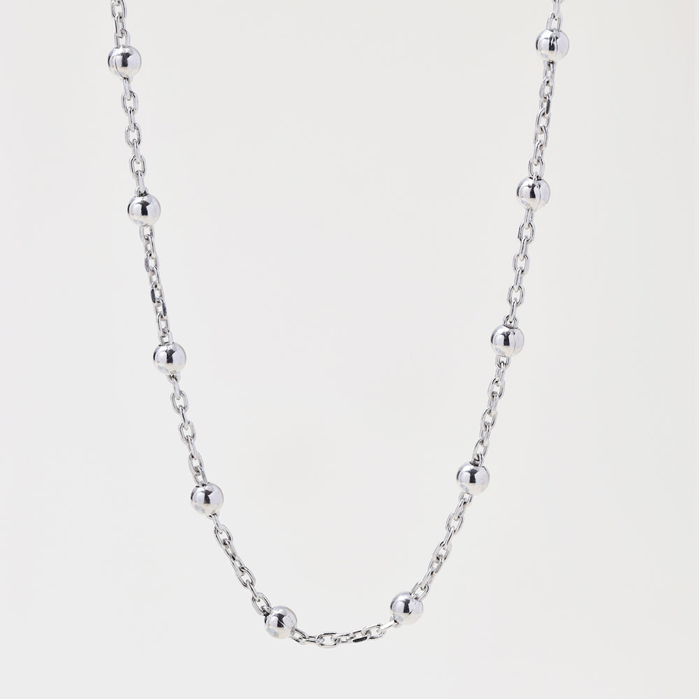 925 Silver 40+5cm X 1mm ball and chain necklace - SN1016