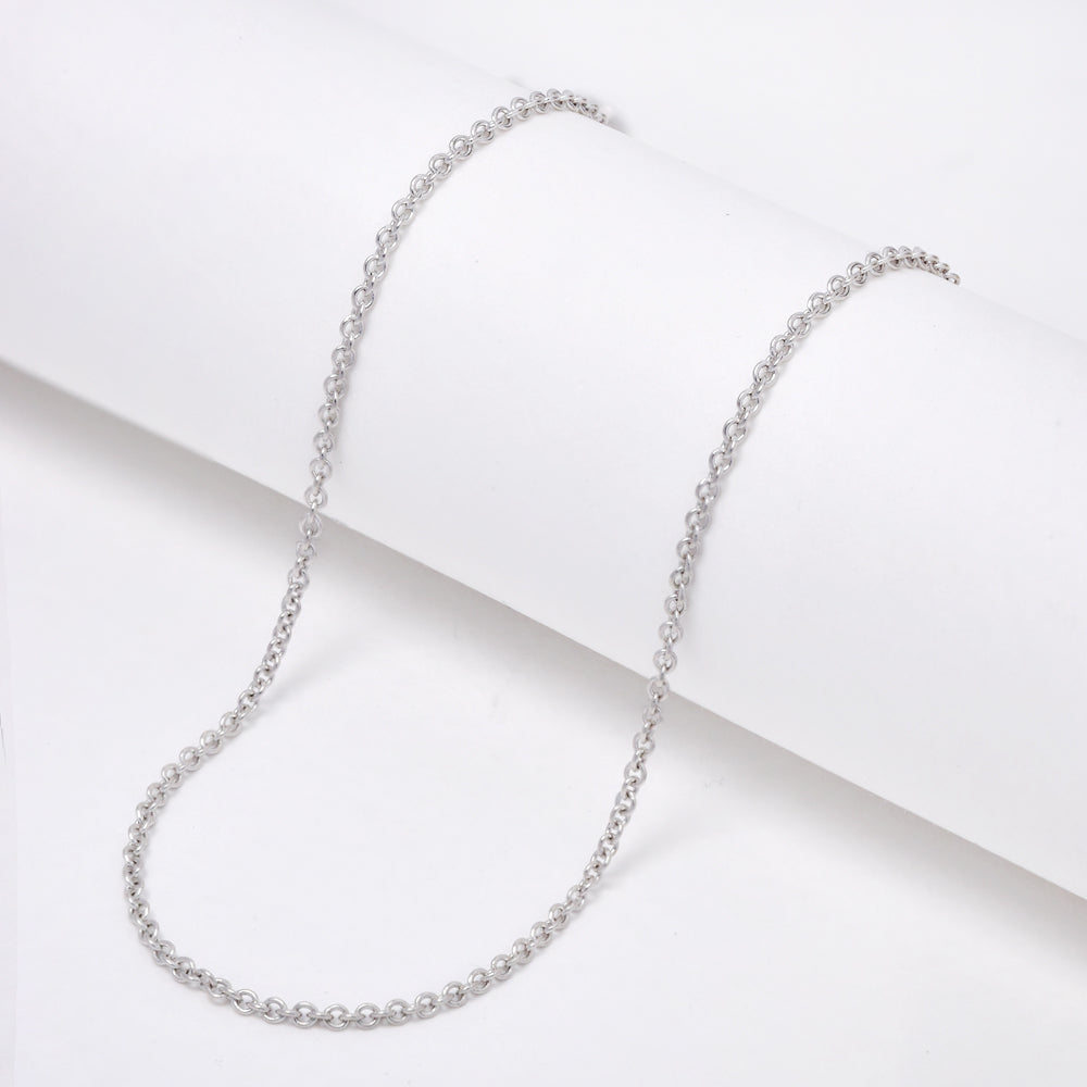925 Silver 1mm x 45cm rhodium plated anchor chain - SN1087