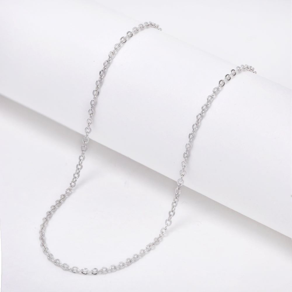 925 Silver 1mm x 40cm rhodium plated anchor chain - SN1091