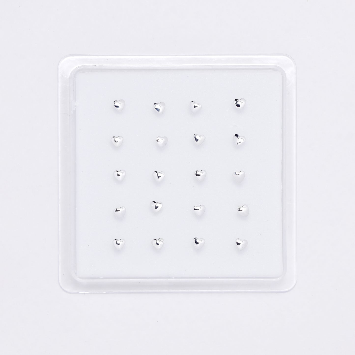 SNS1041 - 925 Silver 3mm 20 piece heart nose stud