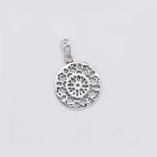 925 Silver cutout flower pendant