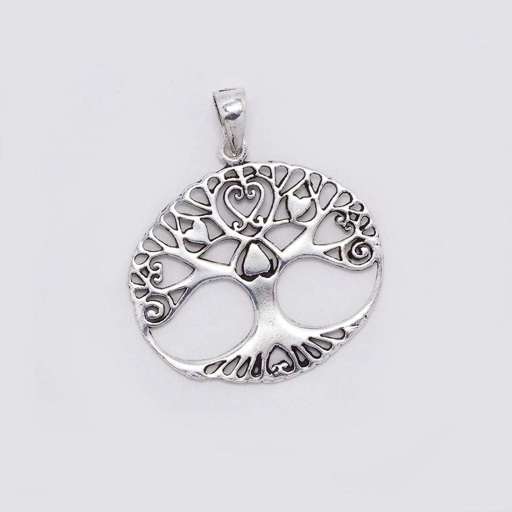 925 Silver cutout tree of life pendant - SP1055