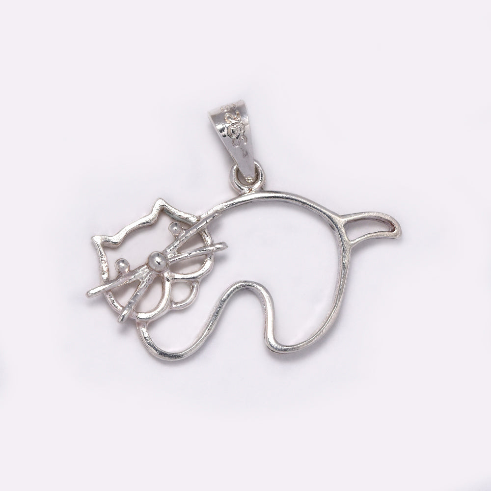 925 Silver cutout cat pendant - SP1078