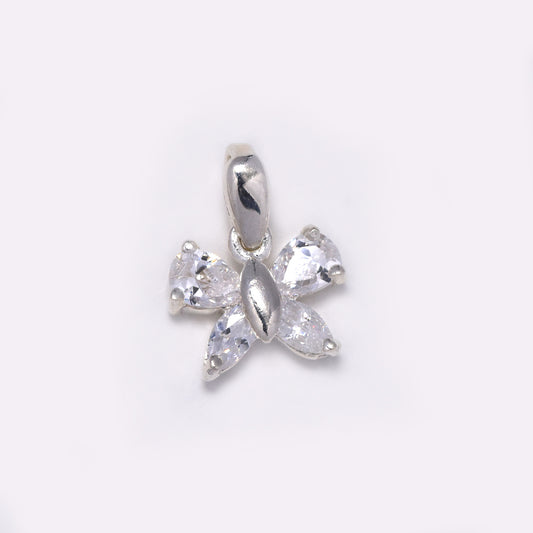 925 Silver cubic zirconia butterfly pendant