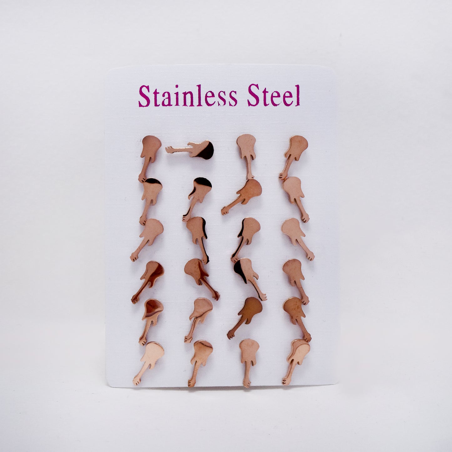 12 pack Stainless steel rose gold guitar stud