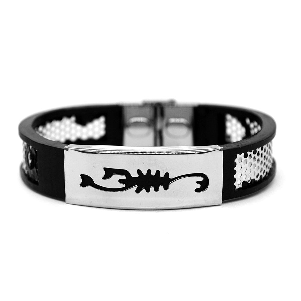 Stainless steel scorpion cut out bracelet - SSB1986