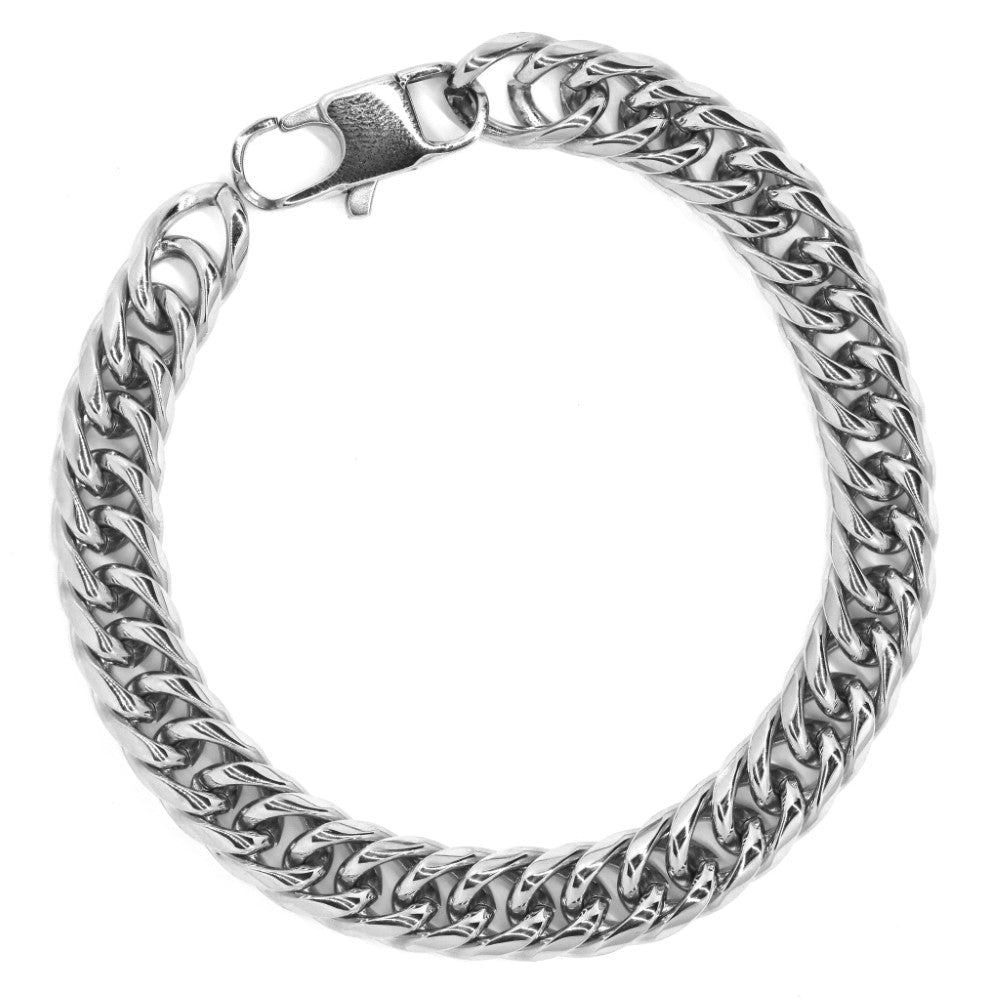 Stainless steel 21cm x 10mm curb bracelet - SSGB7429